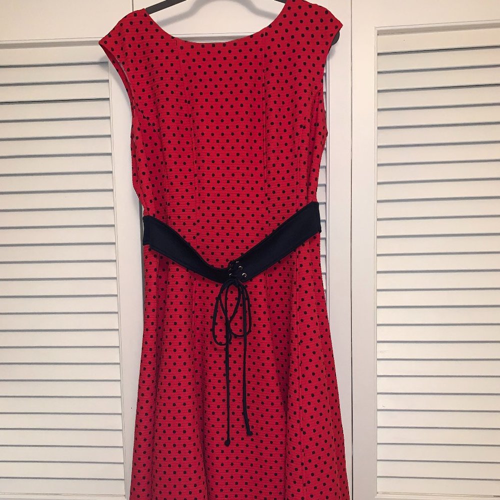 Woman's Danny And Nicole Vintage Red Polka Dot Dress